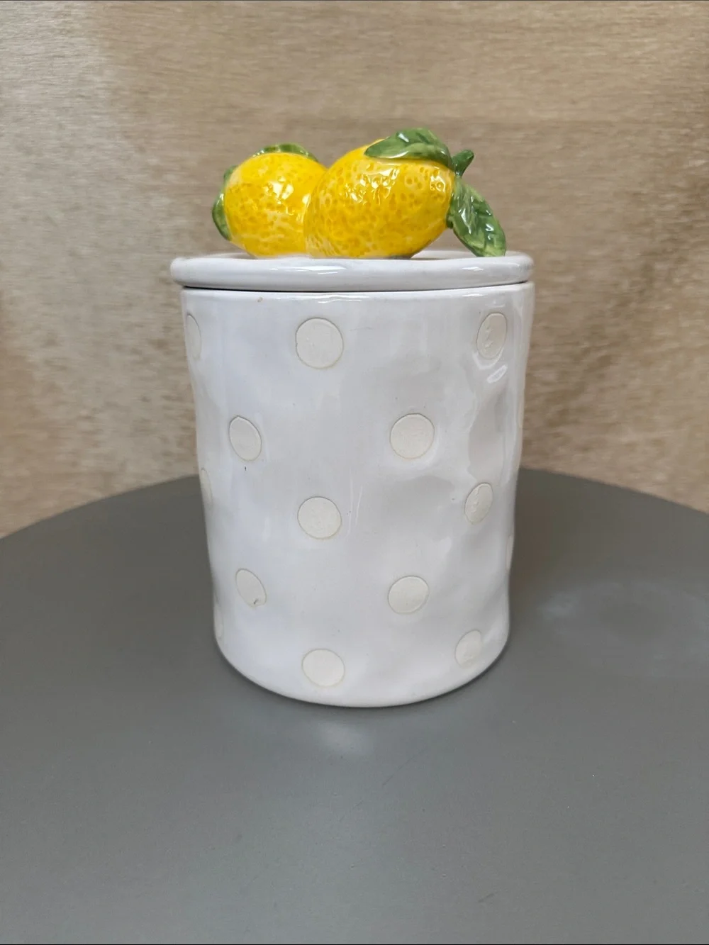 Anthropologie Lemon Stoneware Canister